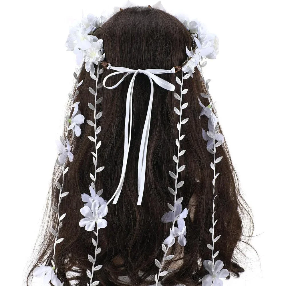 Women Flower Headpiece Fairy Floral Crown Renaissance Cosplay Wedding